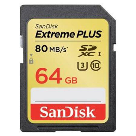 SanDisk 64 GB SDXC Memory Card Extreme Plus Class 10 UHS